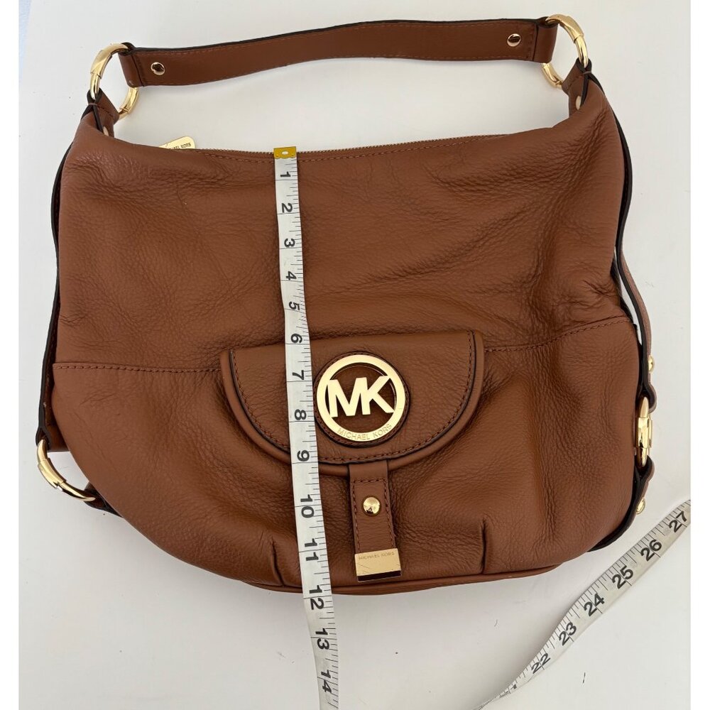 Michael Kors Pebbled Leather Bag Fulton Hobo Slouchy Boho Luxe Quiet Luxury - Picture 5 of 16